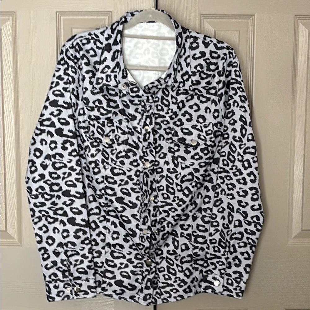 Leopard Print Button-Up Shirt